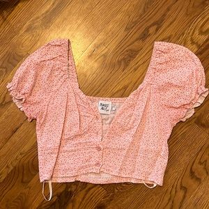 Princess Polly cropped pink blouse